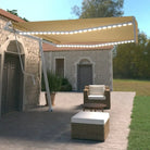 Uitschuifbare luifel met gepoedercoat aluminium en automatische bediening - Geel en wit / 400 x 350 cm / 1 - Zonwering