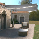 Uitschuifbare luifel met gepoedercoat aluminium en automatische bediening - Blauw en wit / 450 x 350 cm / 1 - Zonwering