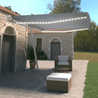 Uitschuifbare luifel met gepoedercoat aluminium en automatische bediening - Blauw en wit / 500 x 350 cm / 1 - Zonwering