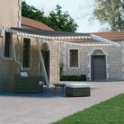 Uitschuifbare luifel met gepoedercoat aluminium en automatische bediening - Blauw en wit / 450 x 300 cm / 1 - Zonwering