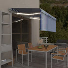 Uitschuifbare luifel met gepoedercoat aluminium en automatische bediening - Blauw en wit / 3 x 2.5 m / 1 - Zonwering