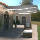 Uitschuifbare luifel met gepoedercoat aluminium en automatische bediening - Blauw en wit / 600 x 350 cm / 1 - Zonwering