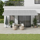 Uitschuifbare luifel met gepoedercoat aluminium frame voor buitenruimte - Antraciet en wit / 600 x 300 cm / 1
