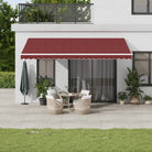 Uitschuifbare luifel met gepoedercoat aluminium frame voor buitenruimte - Bordeauxrood en wit / 500 x 300 cm / 1