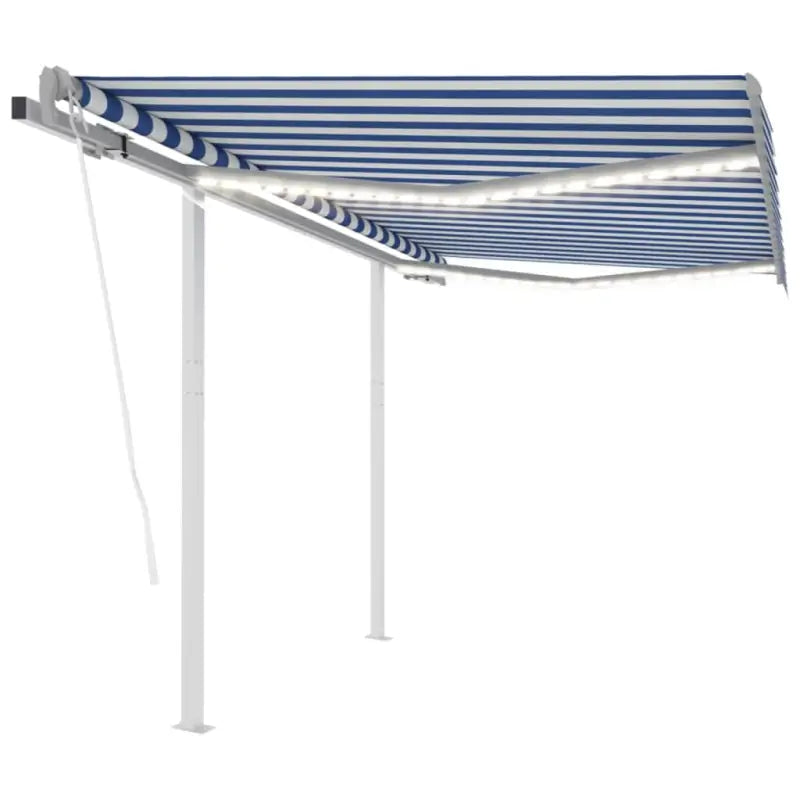 Uitschuifbare luifel met gepoedercoat aluminium frame automatisch - Geel en wit / 4.5 x 3.5 m / 1 - Zonwering