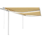 Uitschuifbare luifel met gepoedercoat aluminium frame automatisch - Geel en wit / 4 x 3 m / 1 - Zonwering