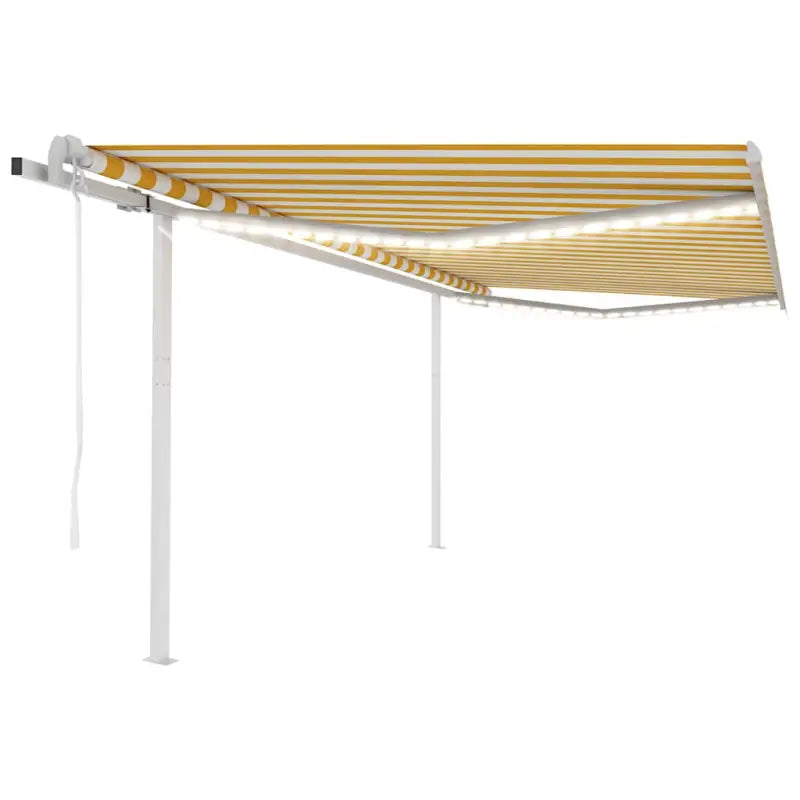 Uitschuifbare luifel met gepoedercoat aluminium frame automatisch - Geel en wit / 4 x 3 m / 1 - Zonwering