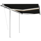 Uitschuifbare luifel met gepoedercoat aluminium frame automatisch - Antraciet / 3 x 2.5 m / 1 - Zonwering