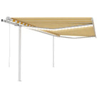 Uitschuifbare luifel met gepoedercoat aluminium frame automatisch - Geel en wit / 4 x 3.5 m / 1 - Zonwering
