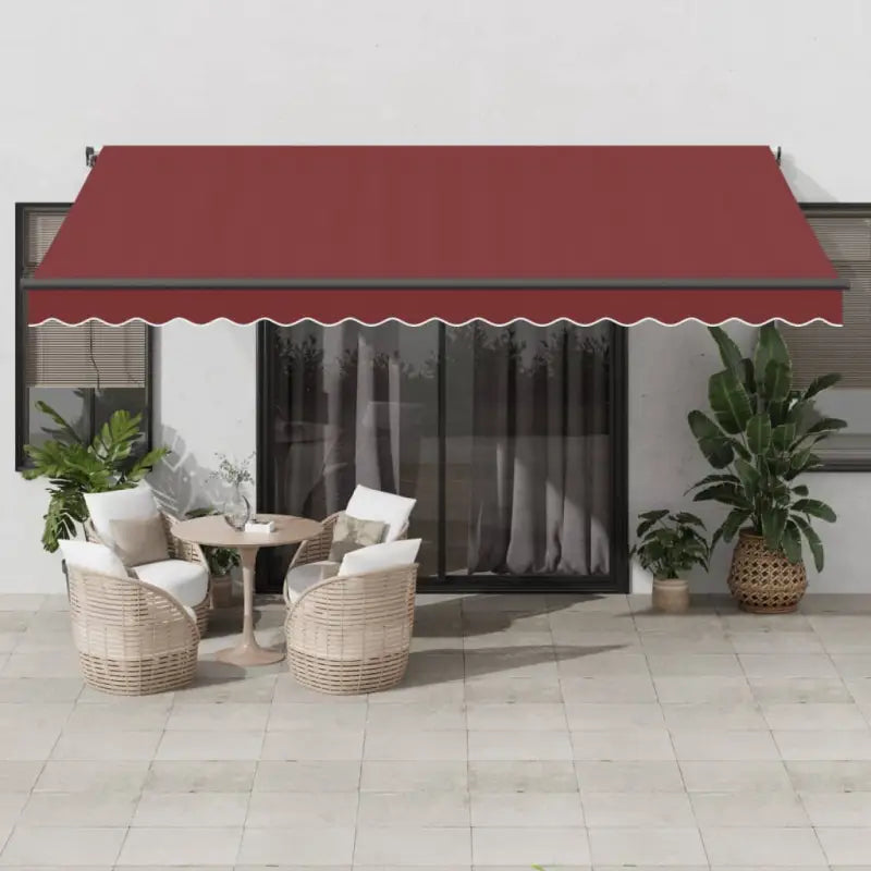 Uitschuifbare luifel met gepoedercoat aluminium frame voor koelte buiten - Bordeauxrood / 450 x 350 cm / 1 - Zonwering