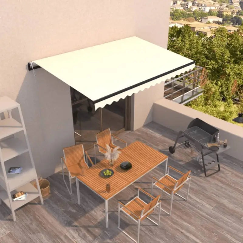 Uitschuifbare luifel met gepoedercoat aluminium frame voor koelte buiten - Crème / 450 x 300 cm / 1 - Zonwering