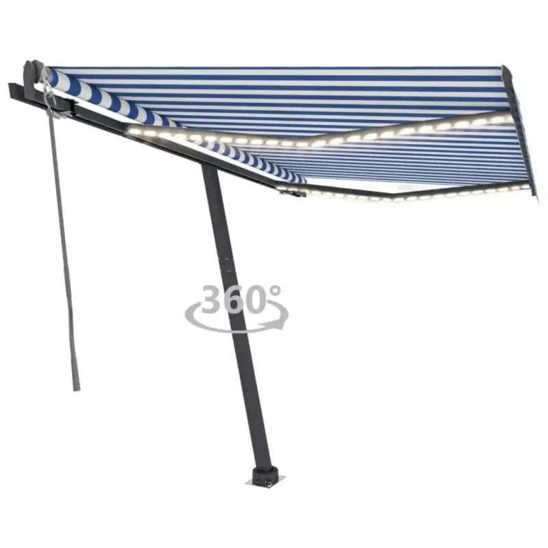 Uitschuifbare luifel met gepoedercoat aluminium voor buitenplezier - Blauw en wit / 300 x 250 cm / 1 - Zonwering