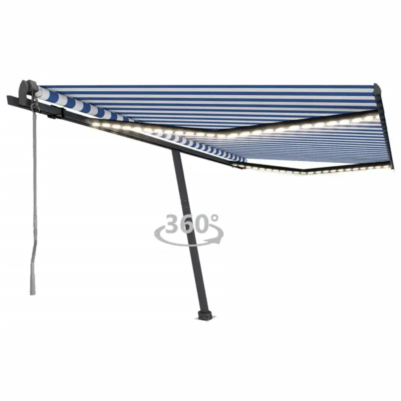 Uitschuifbare luifel met gepoedercoat aluminium voor buitenplezier - Blauw en wit / 400 x 350 cm / 1 - Zonwering