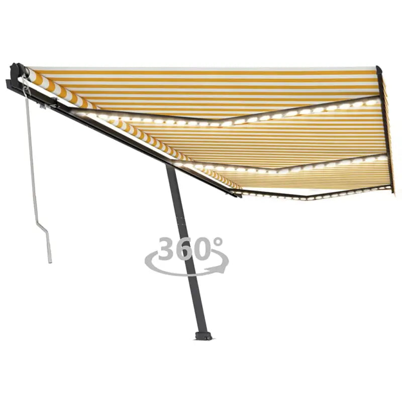 Uitschuifbare luifel met gepoedercoat aluminium voor buitenplezier - Geel en wit / 600 x 350 cm / 1 - Zonwering