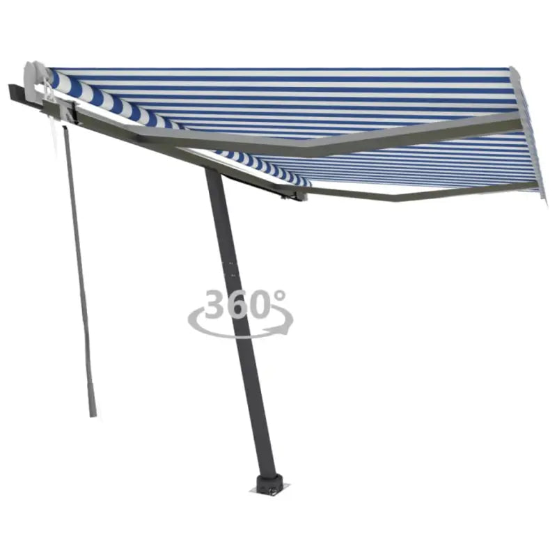 Uitschuifbare luifel met gepoedercoat aluminium voor buitenruimte - Blauw en wit / 300 x 250 cm / 1 - Zonwering