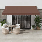 Uitschuifbare luifel met gepoedercoat aluminium voor buitenruimte - Bruin / 400 x 350 cm / 1 - Zonwering