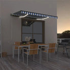 Uitschuifbare luifel met gepoedercoat aluminium voor buitenruimte - Blauw en wit / 400 x 300 cm / 1 - Zonwering