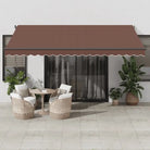 Uitschuifbare luifel met gepoedercoat aluminium voor buitenruimte - Bruin / 450 x 350 cm / 1 - Zonwering