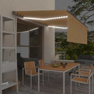 Uitschuifbare luifel met gepoedercoat aluminium voor buitenruimte - Geel en wit / 4 x 3 m / 1 - Zonwering