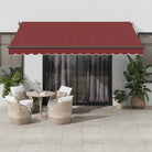 Uitschuifbare luifel met gepoedercoat aluminium voor buitenruimte - Bordeauxrood / 400 x 300 cm / 1 - Zonwering