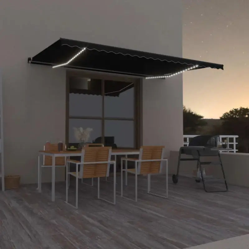 Uitschuifbare luifel met gepoedercoat aluminium voor buitenruimte - Antraciet / 500 x 350 cm / 1 - Zonwering