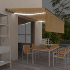 Uitschuifbare luifel met gepoedercoat aluminium voor buitenruimte - Geel en wit / 5 x 3 m / 1 - Zonwering