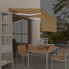 Uitschuifbare luifel met gepoedercoat aluminium voor buitenruimte - Geel en wit / 3 x 2.5 m / 1 - Zonwering