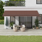 Uitschuifbare luifel met gepoedercoat aluminium voor buitenruimte - Bruin / 600 x 300 cm / 1 - Zonwering