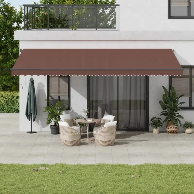 Uitschuifbare luifel met gepoedercoat aluminium voor buitenruimte - Bruin / 600 x 300 cm / 1 - Zonwering