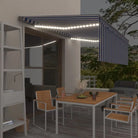 Uitschuifbare luifel met gepoedercoat aluminium voor buitenruimte - Blauw en wit / 4.5 x 3 m / 1 - Zonwering
