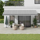 Uitschuifbare luifel met gepoedercoat aluminium voor buitenruimte - Antraciet en wit / 600 x 300 cm / 1 - Zonwering