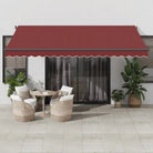 Uitschuifbare luifel met gepoedercoat aluminium voor koele buitenruimte - Bordeauxrood / 450 x 350 cm / 1 - Zonwering