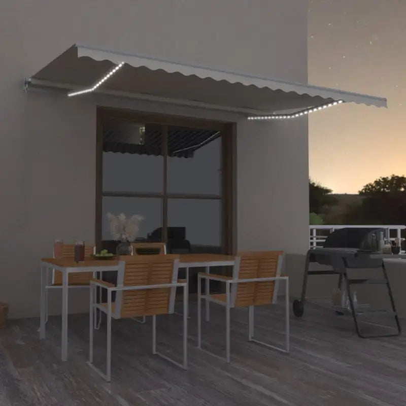Uitschuifbare luifel met gepoedercoat aluminium voor koele buitenruimtes - Crème / 500 x 350 cm / 1 - Zonwering