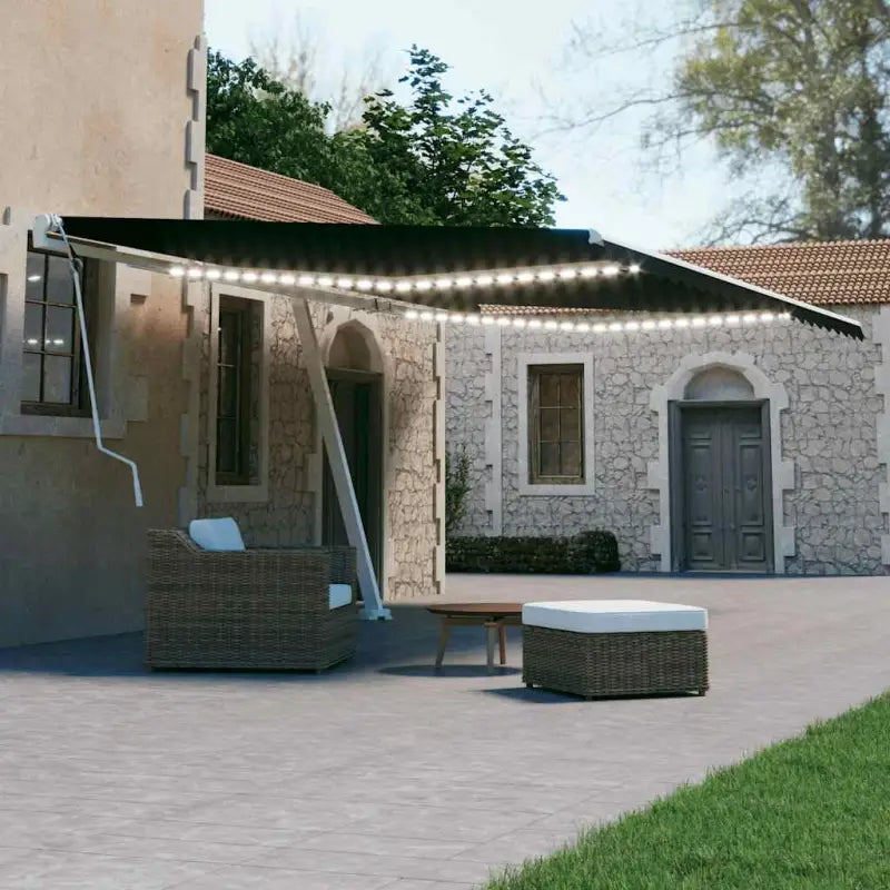 Uitschuifbare luifel met gepoedercoat aluminium voor koele buitenruimte - Antraciet / 500 x 300 cm / 1 - Zonwering