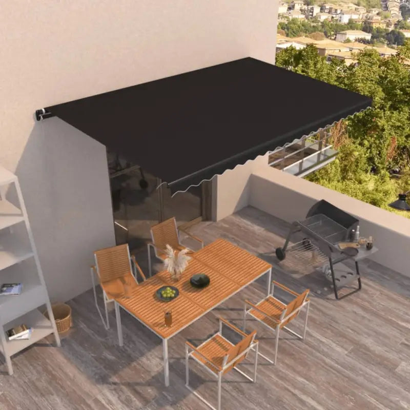 Uitschuifbare luifel met gepoedercoat aluminium voor koele buitenruimte - Antraciet / 500 x 350 cm / 1 - Zonwering