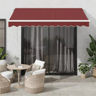 Uitschuifbare luifel met gepoedercoat aluminium voor koele buitenruimtes - Bordeauxrood en wit / 300 x 250 cm / 1