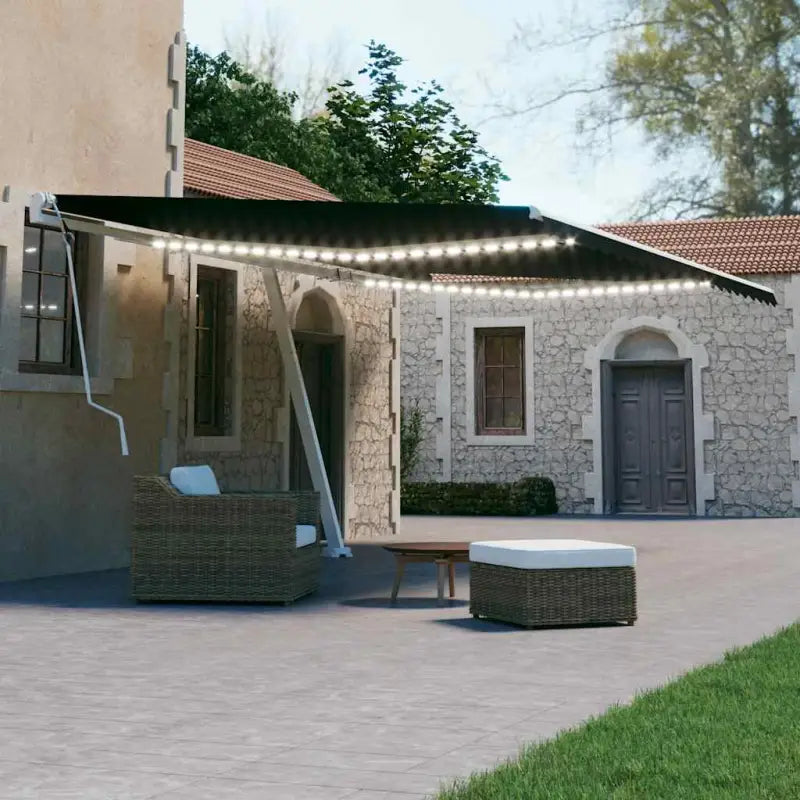 Uitschuifbare luifel met gepoedercoat aluminium voor koele buitenruimte - Antraciet / 600 x 300 cm / 1 - Zonwering