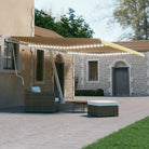 Uitschuifbare luifel met gepoedercoat aluminium voor koele buitenruimte - Geel en wit / 600 x 300 cm / 1 - Zonwering