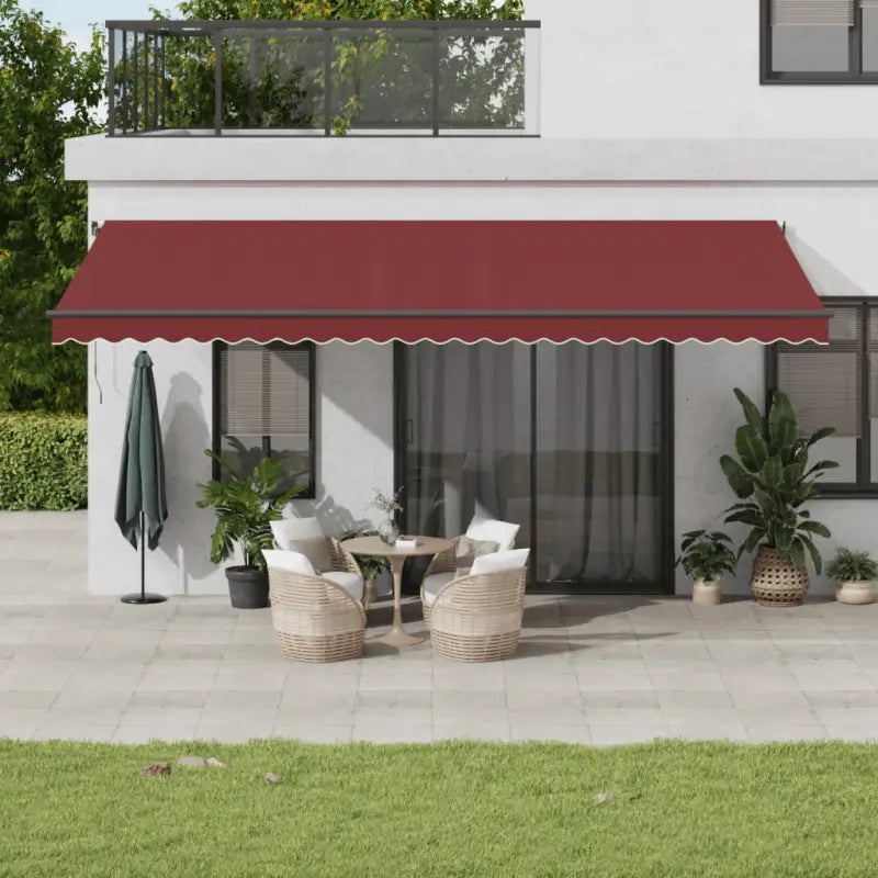 Uitschuifbare luifel met gepoedercoat aluminium voor koele buitenruimte - Bordeauxrood / 600 x 350 cm / 1 - Zonwering