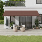 Uitschuifbare luifel met gepoedercoat aluminium voor koele buitenruimte - Bruin / 600 x 300 cm / 1 - Zonwering