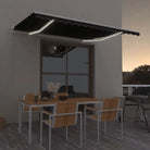 Uitschuifbare luifel met gepoedercoat aluminium voor koele buitenruimtes - Antraciet / 400 x 300 cm / 1 - Zonwering