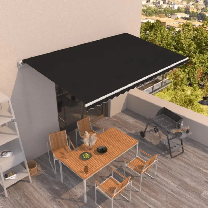 Uitschuifbare luifel met gepoedercoat aluminium voor koelte in je tuin - Antraciet / 500 x 350 cm / 1 - Zonwering