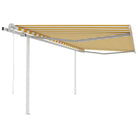 Uitschuifbare luifel met gepoedercoat aluminium voor schaduw en koelheid - Geel en wit / 4.5 x 3.5 m / 1 - Zonwering