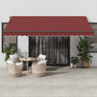 Uitschuifbare luifel met gepoedercoat aluminium voor schaduw en comfort - Bordeauxrood / 450 x 300 cm / 1 - Zonwering