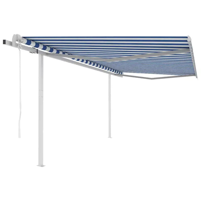 Uitschuifbare luifel met gepoedercoat aluminium voor schaduw en koelheid - Blauw en wit / 4 x 3 m / 1 - Zonwering