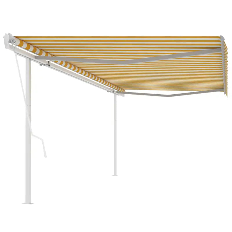Uitschuifbare luifel met gepoedercoat aluminium voor schaduw en koelheid - Geel en wit / 5 x 3.5 m / 1 - Zonwering