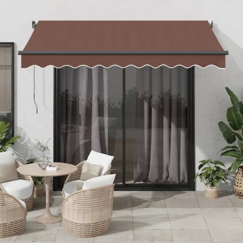 Uitschuifbare luifel met gepoedercoat aluminium voor schaduw en comfort - Bruin / 350 x 250 cm / 1 - Zonwering