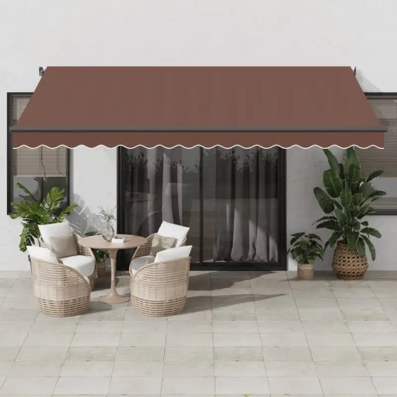 Uitschuifbare luifel met gepoedercoat aluminium voor schaduw en comfort - Bruin / 450 x 300 cm / 1 - Zonwering
