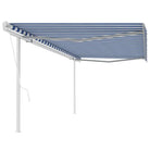 Uitschuifbare luifel met gepoedercoat aluminium voor schaduw en koelheid - Blauw en wit / 5 x 3.5 m / 1 - Zonwering