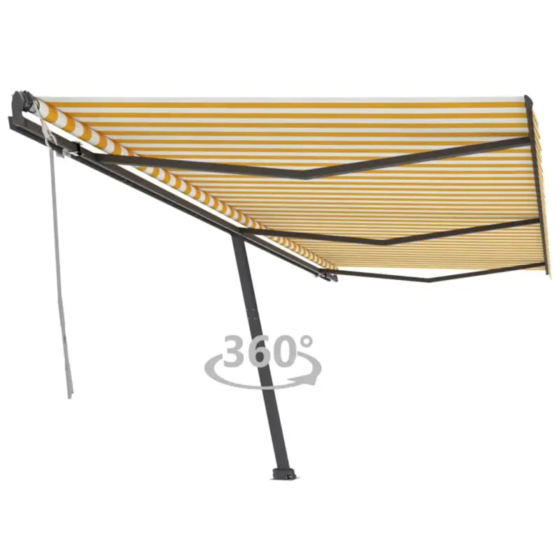 Uitschuifbare luifel met gepoedercoat aluminium voor schaduw buiten - Geel en wit / 600 x 300 cm / 1 - Zonwering